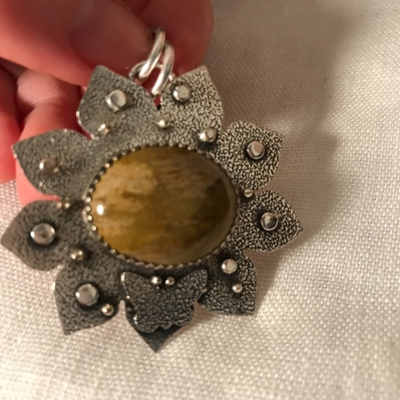 925 Silver handmade artisan gift pendant with jasper stone - Picture 5 of 5